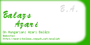 balazs azari business card